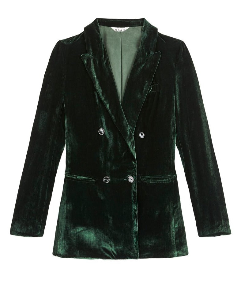 Emerald green velvet on sale blazer